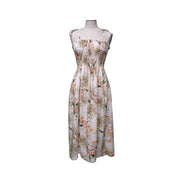 Classic Orchid White Smocked Hawaiian Dress